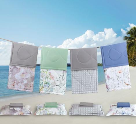 Постельное белье с одеялом "Asabella" 2109-2OSP Мако-Сатин, Семейный