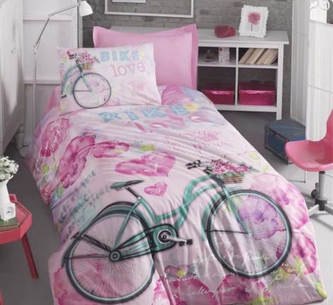 Постельное белье подростковое &quot;Cotton Box&quot; ранфорс Bike 1,5 спальный, розовый