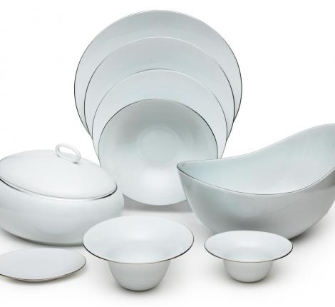 Тарелка подстановочная "EPURE PLATINE" 33х31 см, лиможский фарфор