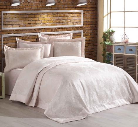 Гобеленовое покрывало "DO&CO" 240х260 (50x70-2 шт.) DIVA, пудра