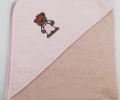 Уголок детский махровый с вышивкой Медвежонок (бежевый), 70x70