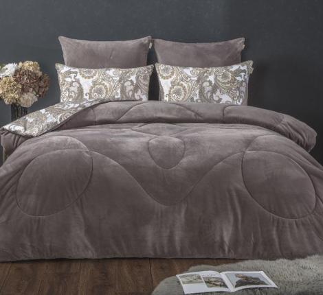 Постельное белье с одеялом "Kazanov.A." Орлеан (капучино жемчуг) Велюр/Egypt Cotton, Евро