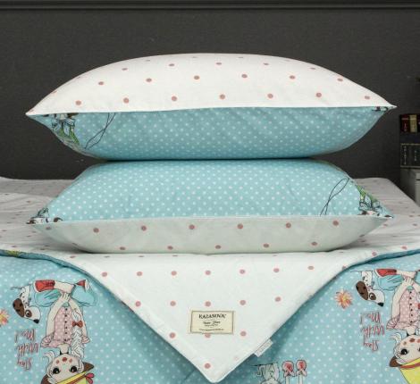 Постельное белье с одеялом "Kazanov.A." Рокси (лазурные жемчуг) Сатин, 1,5 спальный