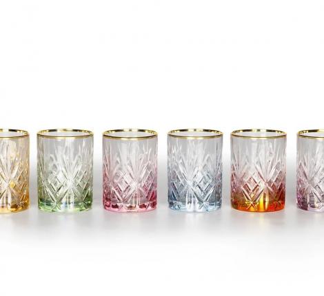 Набор стаканов  6штук "MELODY GOLD TUMBLER" хрусталь, высота 19 см