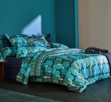 Постельное бельё "Blanc des Vosges" MOSAIC COBALT Сатин ДеЛюкс, Евро