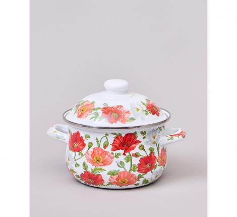 Кастрюля эмалированная с крышкой "МАКИ", 2.0 л