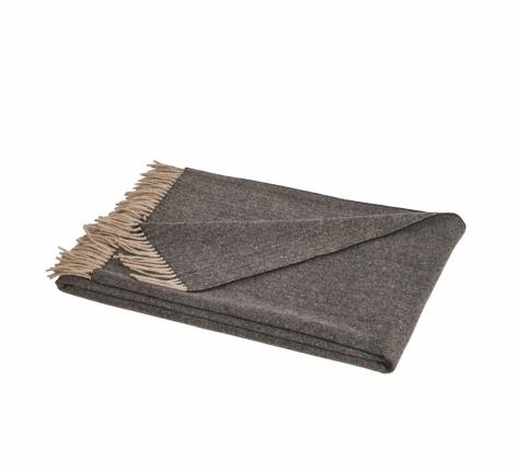 Плед шерсть мериноса "Blanc des Vosges" JAZZ ardoise, 130х170