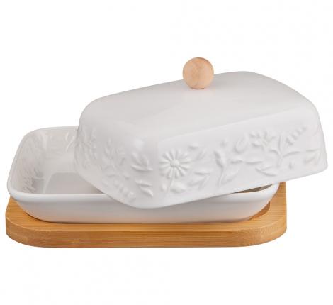 Маслёнка с ножом "FLOWERS STORY", 16,5*12,5*8 см