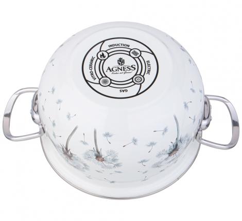 Кастрюля эмалированная со стеклянной крышкой "DANDELION", 2,8 л