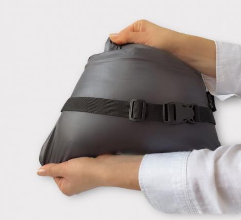 Дорожный плед-пончо пуховый "Travel Cape Plaid Grass" GRAPHITE, 130х170