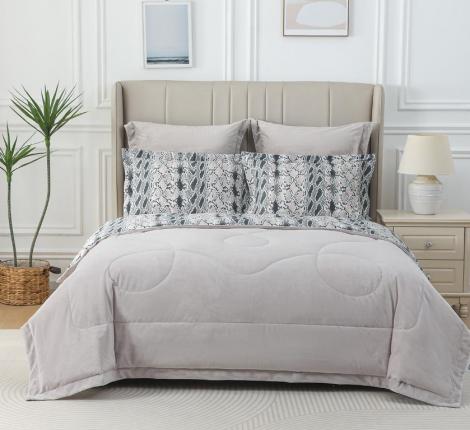 Постельное белье с одеялом "Sofi de Marko" Ренато №27 Велюр/Сатин, Семейный