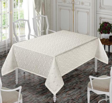 Скатерть "DO&CO" броде жаккард 160х220 KARANFIL, кремовый