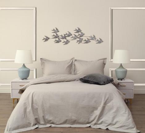 Постельное белье "Sofi de Marko" Моне (бежевый) Страйп Сатин, Евро