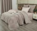 Постельное белье с одеялом "Kazanov.A." Lindor Fluffy (серый/бежевый) Велюр/Egypt Cotton, Евро