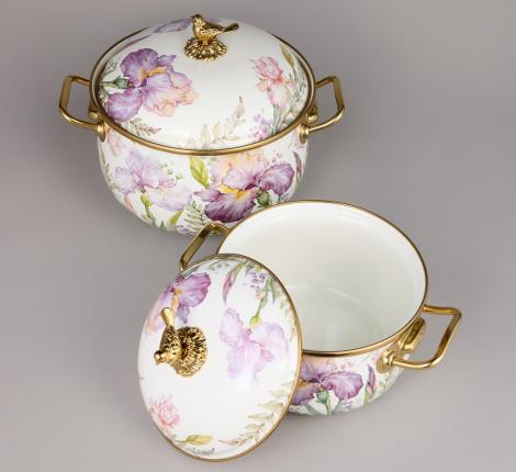 Набор эмалированных кастрюль с крышкой "IRISES", 4 предмета