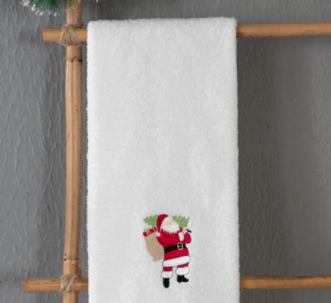 Полотенце Arya с вышивкой Рождество 50x90 Clause, Белый