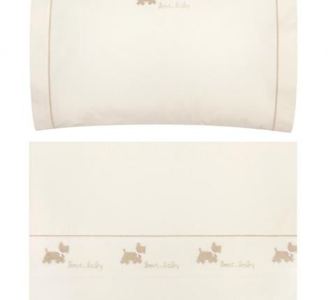 Постельное бельё детское BOVI "СОБАЧКИ NEW" Перкаль, бежевый/белый