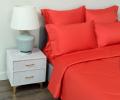 Постельное белье с одеялом "Sofi de Marko" Premium Mako (коралловый красный) Сатин ДеЛюкс, Евро
