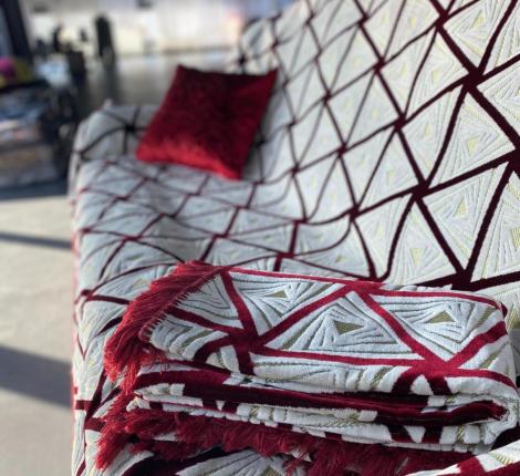 Покрывало шпигель большой "Karteks" 160х220 ГАЛАКТИКА 4, бордовый