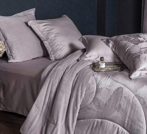 Постельное белье с одеялом "Kazanov.A." Lindor J'Adore (лаванда пепел) Велюр/Тенсел, Семейный