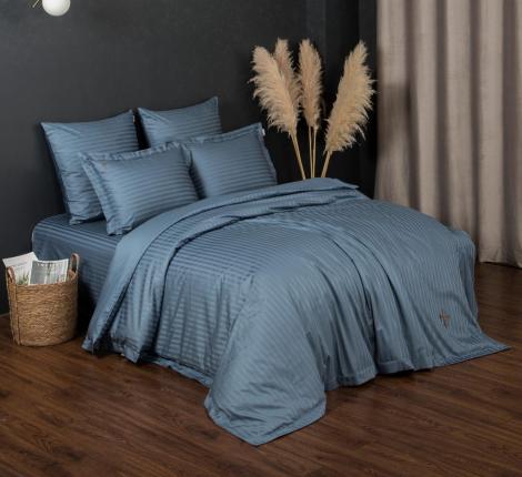 Постельное белье "Kazanov.A." Stripe Royal (ниагара) Страйп Сатин, Евро