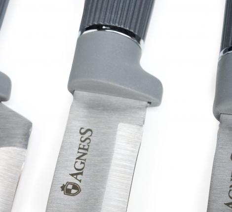 Набор кухонных ножей (5 шт.) и приборов "AGNESS" 671-214, 12 предметов