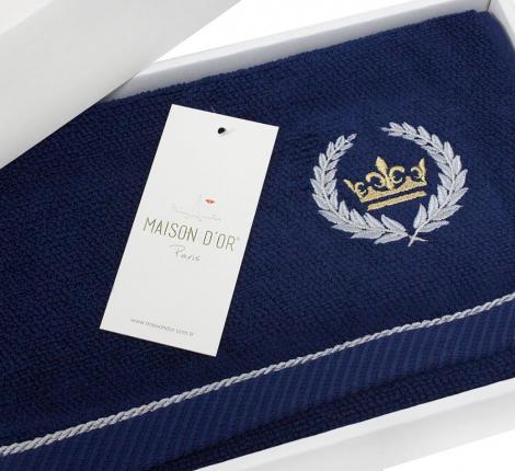 Салфетки махровые с вышивкой Maison D'or &quot;PIERRE LOTI&quot; 30х50-4шт., синий