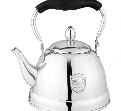 Чайник со свистком и складывающейся ручкой "ТЮДОР", 1,0 л (стальной)