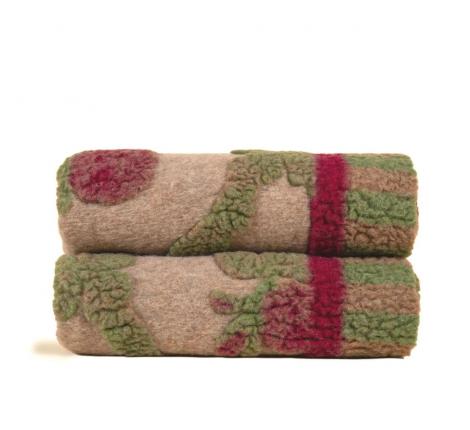 Плед шерстяной Frati "OLD STYLE" BORDEAUX, 150x190