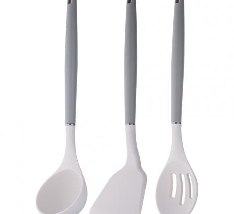 Набор кухонных ножей (5 шт.) и приборов "AGNESS" 671-211, 9 предметов (серый)