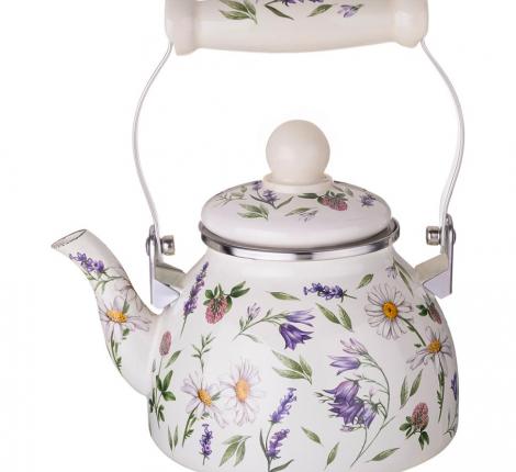 Чайник эмалированный со съёмным фильтром "FLOWER STORY", 1,1 л