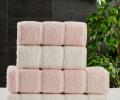 Комплект махровых полотенец "METEOR" (50x90/2 шт.)(70х140/2 шт.) 4 шт TUROVA, пудра-кремовый