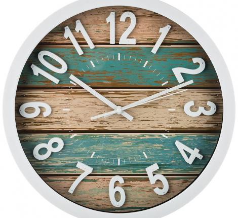 Часы настенные кварцевые "WOOD", диаметр 35 см