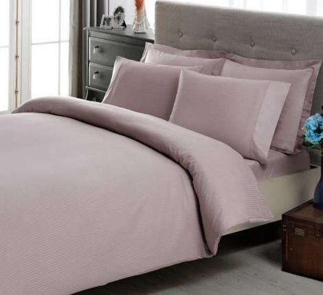 Постельное белье "TAC" жаккард  Basic stripe Евро, лиловый