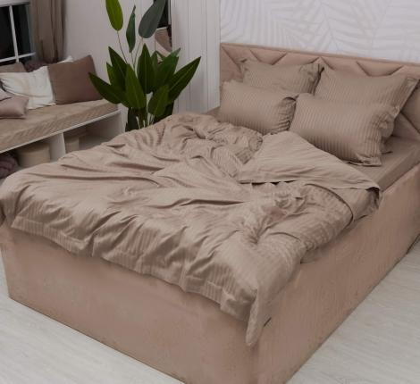 Постельное белье "Sofi de Marko" Моне (темно-бежевый) Страйп Сатин, Семейный