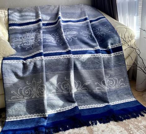 Плед хлопковый Райтекс "ОРНАМЕНТ серый", 150х200