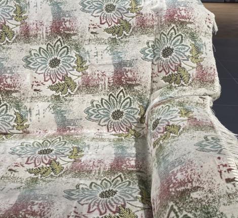 Покрывало шпигель большой Karteks" на диван 160х220 ПОДСОЛНУХ 2, перламутровый