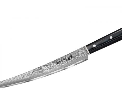 Нож кухонный "Samura Damascus 67" для нарезки, слайсер Tanto 230 мм, Микарта