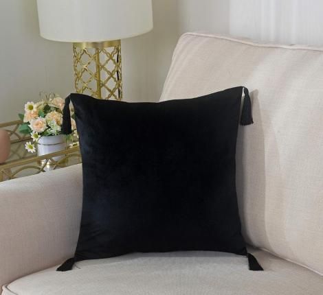 Наволочка декоративная "Sofi de Marko" Кэтрин (черная) Велюр, 45х45 