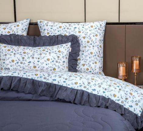 Постельное бельё с одеялом "Kazanov.A." Бовари (жемчуг графит) Сатин, Евро