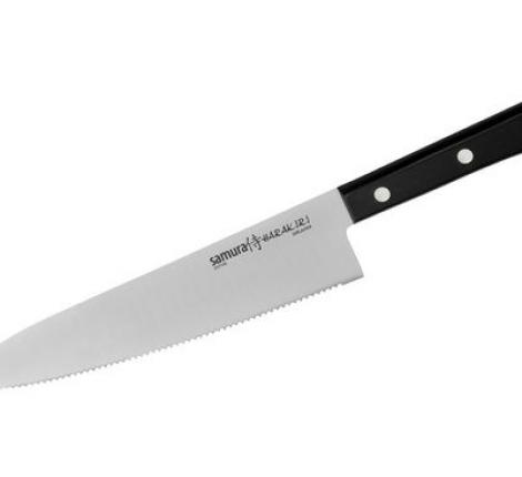Нож кухонный &quot;Samura HARAKIRI&quot; SHR-0086B/K Шеф серрейтор 208 мм, ABS пластик
