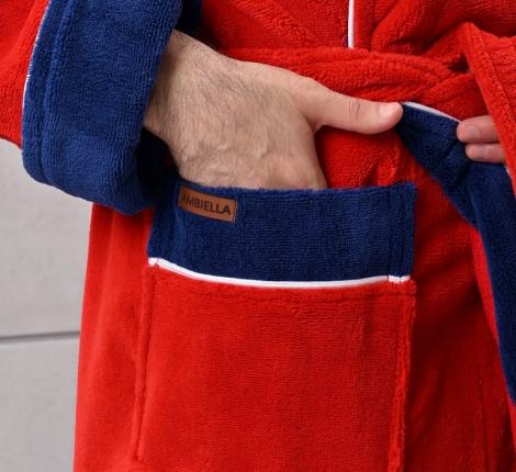 Халат мужской трига с капюшоном "AMBIELLA A-1125" красный, 3XL