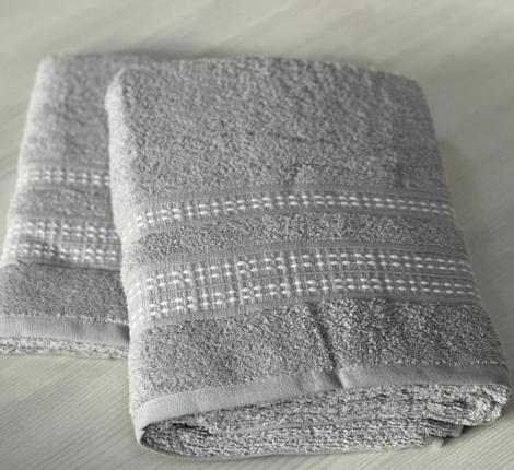 Набор махровых полотенец EFOR &quot;FITILI BORDUR&quot; (50*90;70*140), серый