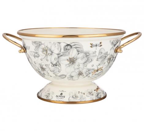 Дуршлаг эмалированный "ЯБЛОНЕВЫЙ САД", 22*13 см