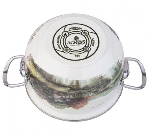 Кастрюля эмалированная со стеклянной крышкой "FAMILY HOUSE" , 1,5 л