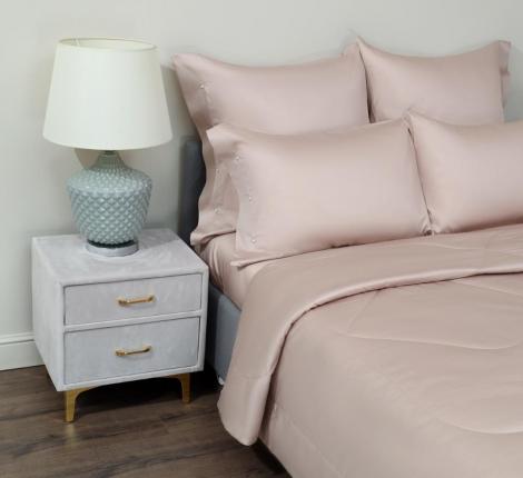 Постельное белье с одеялом "Sofi de Marko" Premium Mako (кремовый) Сатин ДеЛюкс, Евро