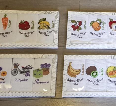 Комплект кухонных полотенец Maison D'or "FRUIT" 50х70-3шт, лаванда