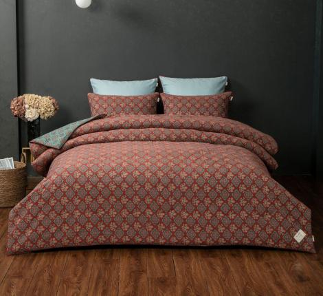 Постельное белье с одеялом "Kazanov.A." Марокко (тиффани красная охра) Муслин, Евро