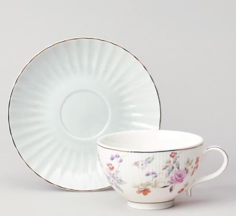 Чайный набор "ВРЕМЕНА ГОДА" 42-571 на 6 персон, 12 предметов (250 мл), голубой