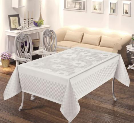 Скатерть "DO&CO" броде жаккард 160х220 PRIZMA, белый